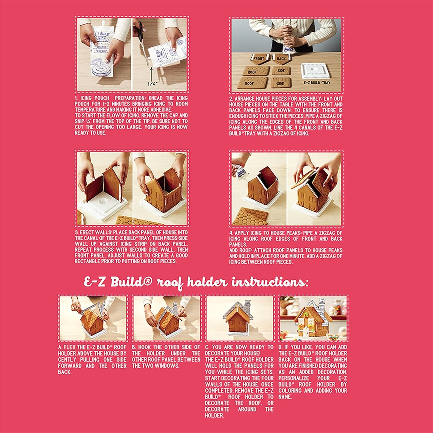 Create-A-Treat E-Z Build Gingerbread House Decorating Kit, Holiday Gift, 29.9 Oz + Bonus CHIPS AHOY! Mini Cookie Snack Pack