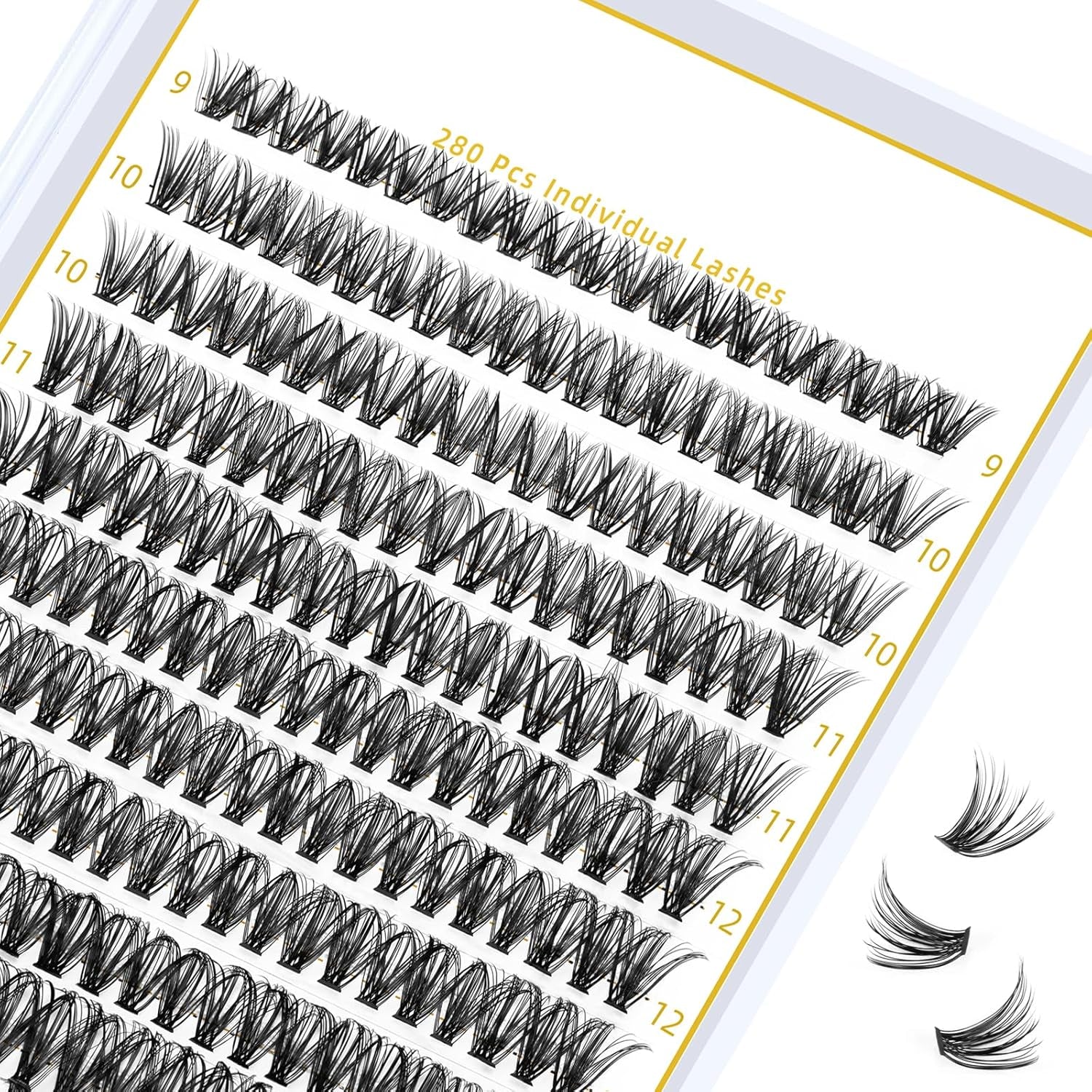 Lash Clusters 40D-D-9-16MIX 280 Clusters False Eyelash 20D 30D 40D Individual Lashes Cluster DIY Eyelash Extensions at Home (40D-D,9-16MIX)