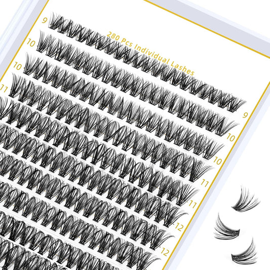 Lash Clusters 40D-D-9-16MIX 280 Clusters False Eyelash 20D 30D 40D Individual Lashes Cluster DIY Eyelash Extensions at Home (40D-D,9-16MIX)