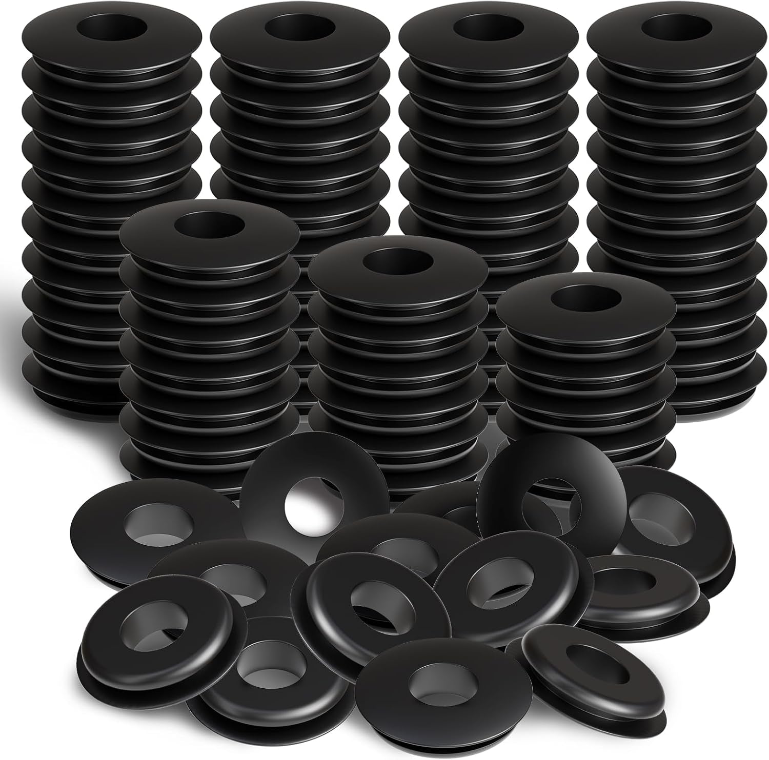 100Pcs Glad Hand Seals Black Truck Rubber Gladhand Gaskets Elastic Grommets round Washers for Semi Trailers Tractors Brake Air Hose Parts Number 10028 Truck Accessories