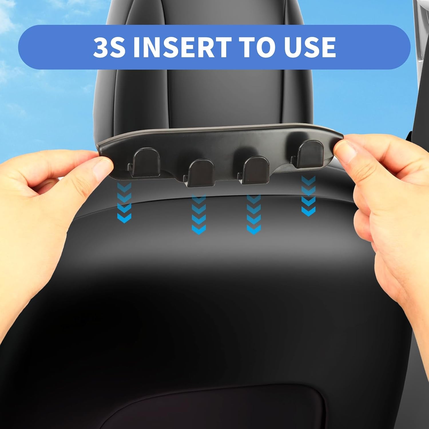 Seat Back Hooks for Tesla Model Y Accessories 2024-2021,Tesla Model 3 Accessories 2024-2017 Headrest Hooks for Car, Back Seat Organizer Hanger Holder Hook, 2 Pack