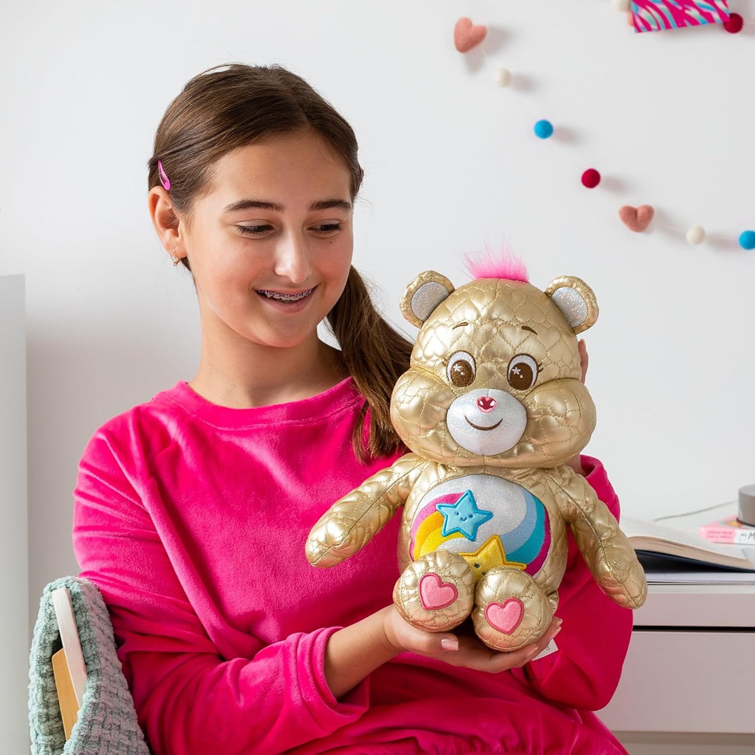 Care Bears | Limited Edition Quilted Dare to Care Bear | Collectible Cute Soft Toy, Cuddly Toy for Boys and Girls, Medium Plush Teddy, Plushie for Kids, Children Ages 4+ |  22335 UK