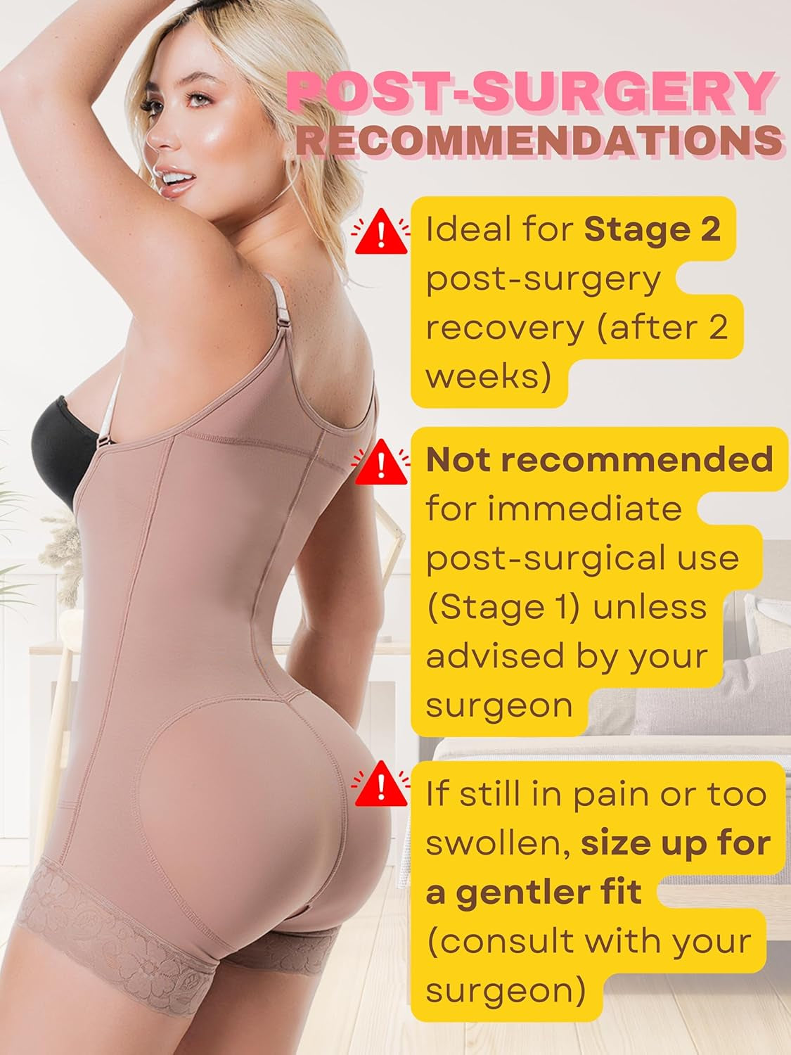 S66 Stage 2 Faja Post Surgery Tummy Tuck BBL Lipo Compression Garment for Women