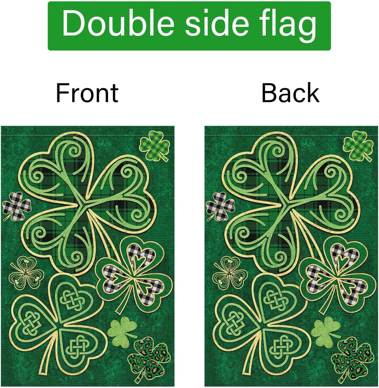 Welcome St. Patrick'S Day Garden Flag 12X18 Double Sided Vertical, Burlap Spring Small Lucky Shamrock Clover Yard Banner Sign Buffalo Plaid Home outside Outdoor Decor