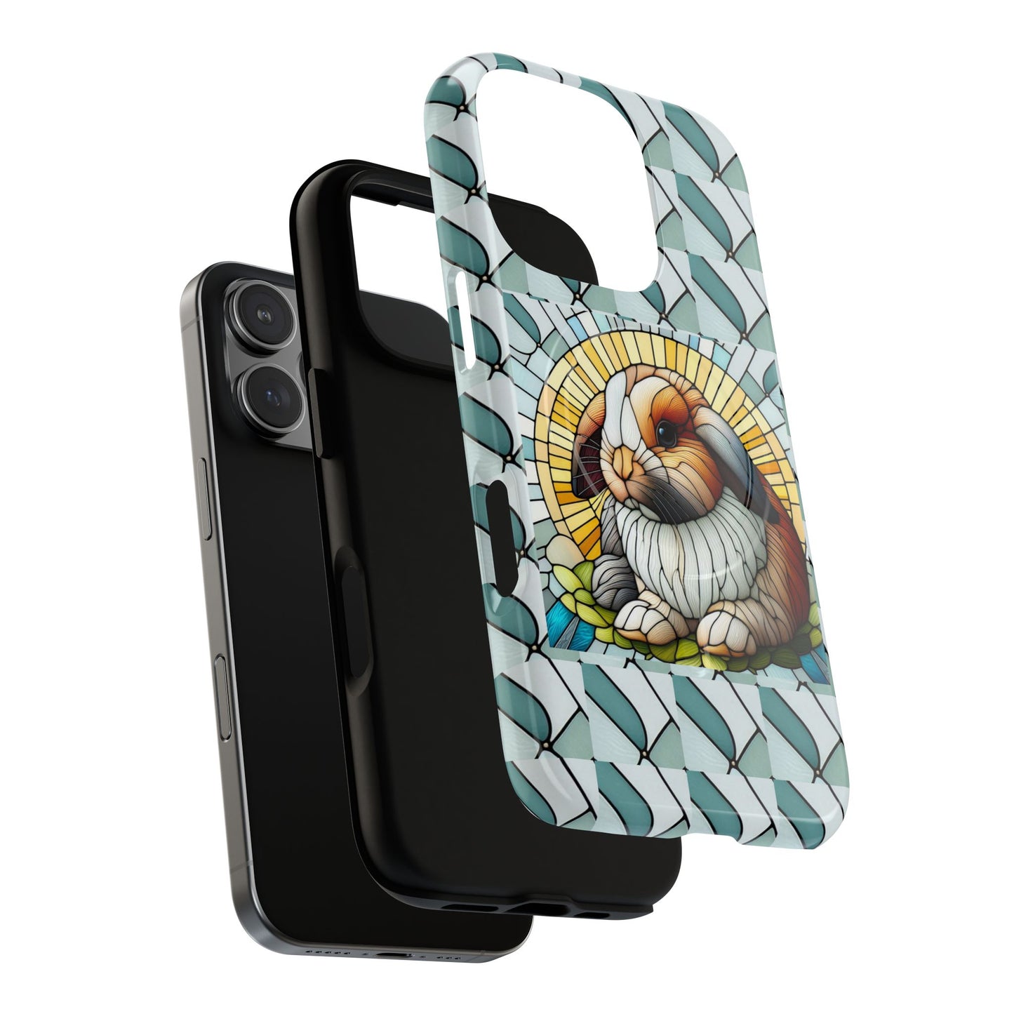 Holland Lop Rabbit Animal Stained Glass Design Tough Magnetic Cases