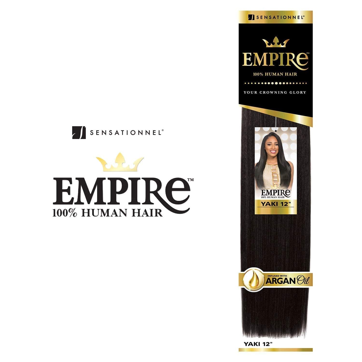 Empire Yaki Weave Hair - Empire Straight Human Hair Yaki Texture Hair for Weaving and Sew in Styles - Empire Yaki 1 Pack (12 Inch, 613 BLONDE)