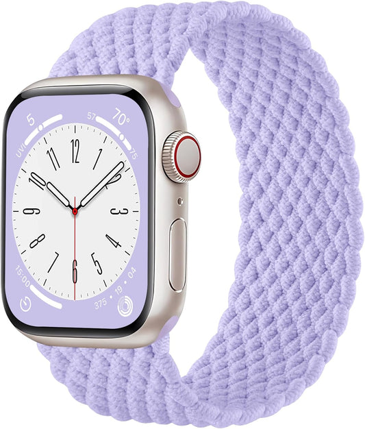 Braided Solo Loop Compatible with Apple Watch SE Band 41Mm 40Mm 38Mm Women, Adjustable Stretchy Nylon Solace Band Elastic Sport Straps for Iwatch Series 9 8 7 6 5 4 3 2 1, Purple Blue