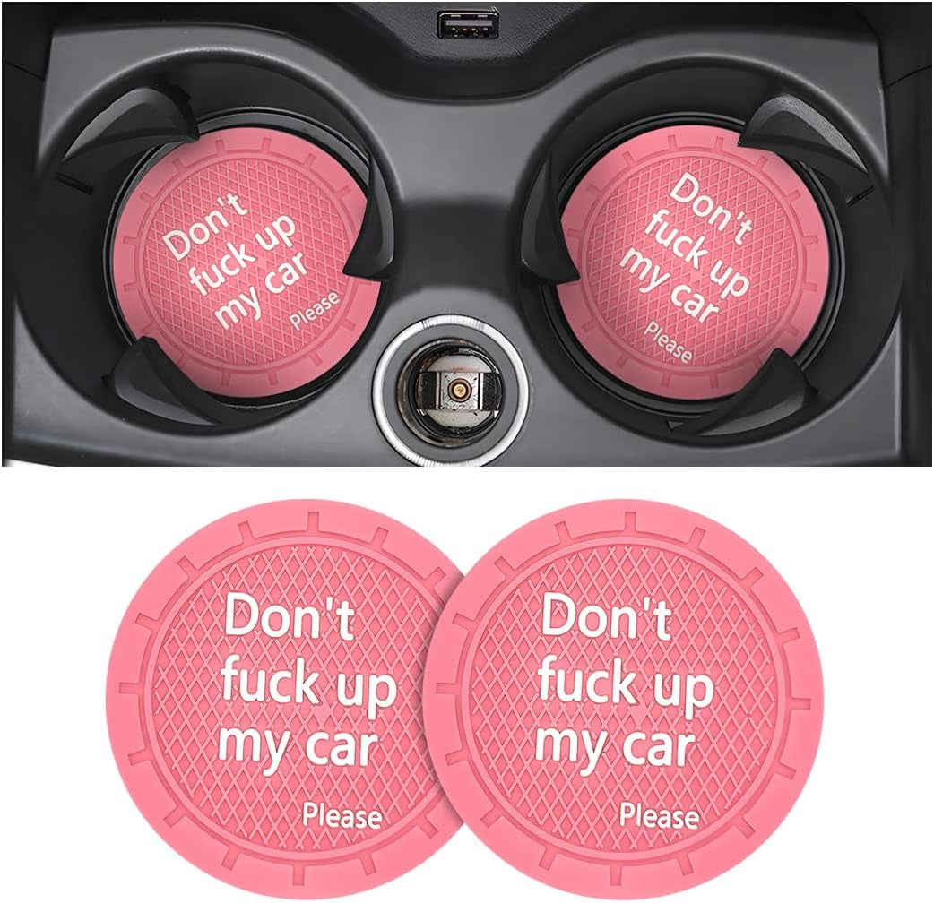 2 Pack Car Cup Holder Coasters, 2.75 Inch Non-Slip PVC Insert Cup Coaster, Anti-Scratch Auto Cup Mats for Women Men, Vehicle Interior Accessories Universal for Car, SUV, Truck (D Blue/2Pcs) TRUCK DRIVER
