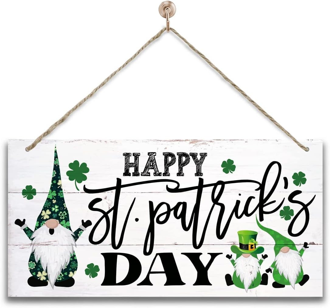 Hanging St. Patricks Day Wood Decor Sign, Let the Shenanigans Begin Printed Wood Wall Art Sign, Home Signs Decor, Hanging Door Wood Sign, Shamrock Sign, St Patricks Day Decor, Rustic Farmhouse Decor