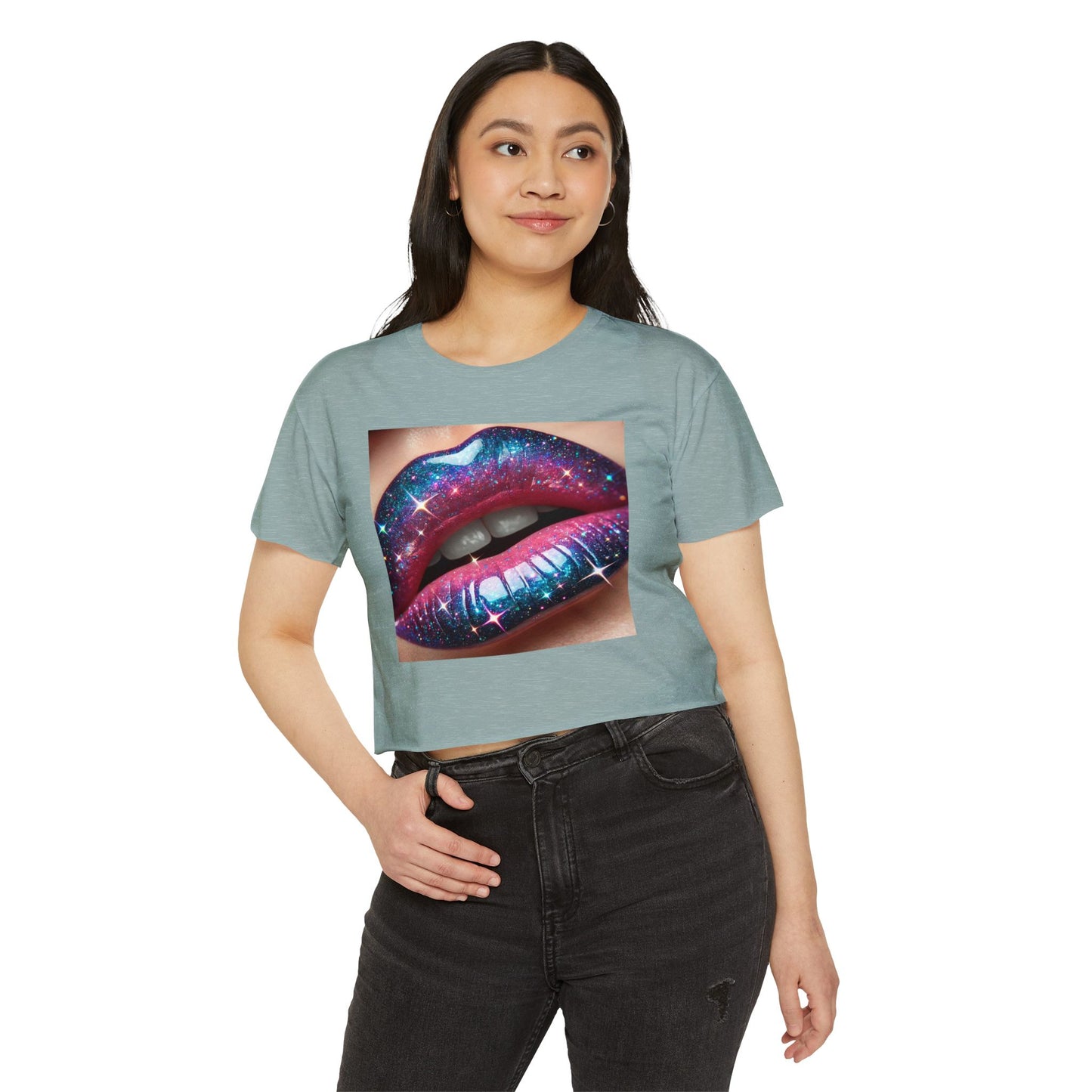 GALAXY LIP GLOSS Women's Festival Crop Top