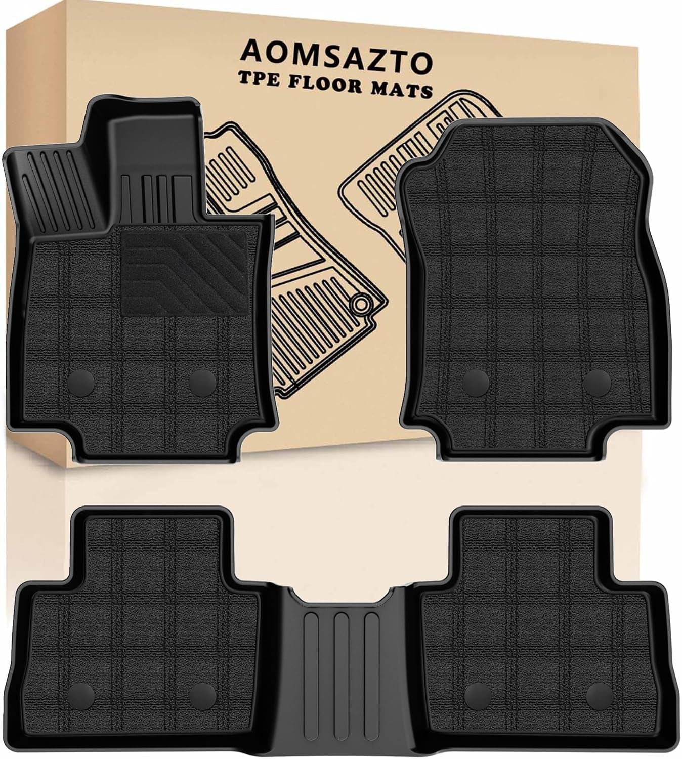 2025 Q7 Floor Mats: All Weather Floor Mats Custom Fit for 2017-2025 Audi Q7/Q8 1St and 2Nd Row All Weather TPE Floor Liner