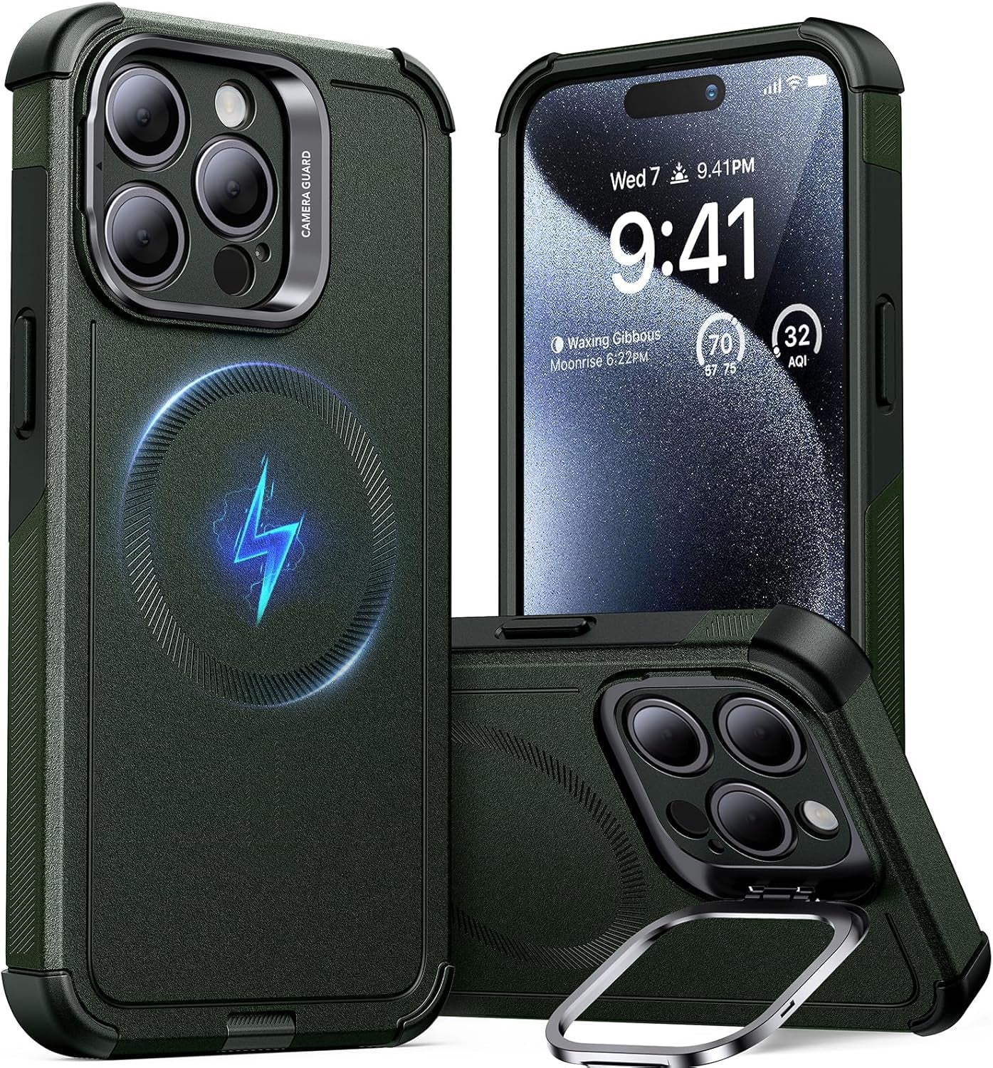 for Iphone 16E Case, 23FT Military-Grade Drop Protection, Heavy Duty Magnetic Phone Case for Iphone SE 4, Compatible with Magsafe Accessories, Cyber Series, Black