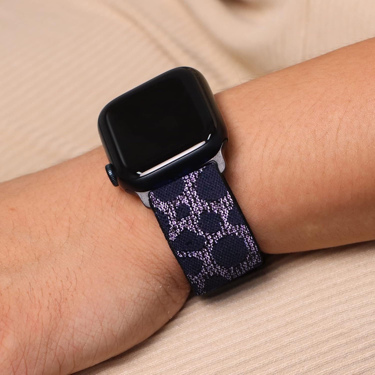 Stretchy Nylon Solo Loop Band Compatible with Apple Watch Band 49/45/44/42Mm 38/40/41Mm, Adjustable Braided Sport Elastic Wristbands Women Men Strap for Iwatch Series Ultra SE 8/7/6/5/4/3/2/1