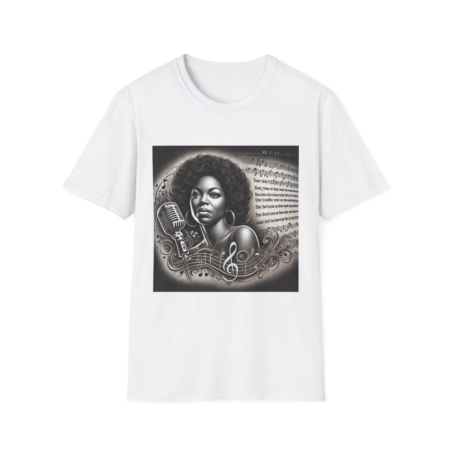 Angie Stone Retro Music Lover Unisex Softstyle T-Shirt - Afrocentric Design