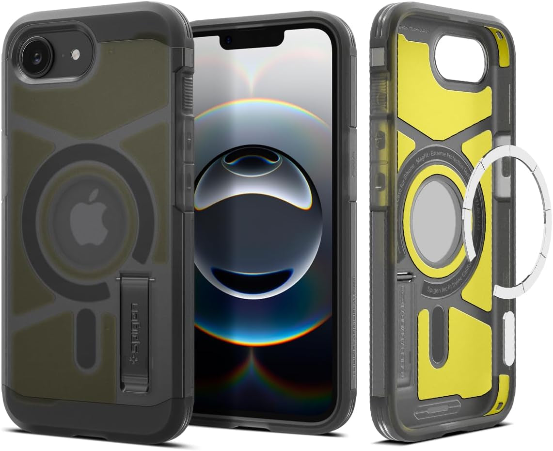 for Iphone 16E Case, Tough Armor (Ai) Magfit [Compatible with Magsafe Accessories] [Kickstand] [Military-Grade Protection] - Gunmetal