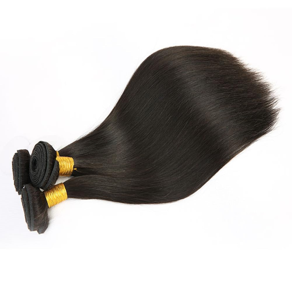 Straight Bundles Human Hair 14 16 18 Inch Brazilian Virgin Straight Human Hair Bundles 3 Bundles Human Hair Straight Hair Bundles Deals for Woman(100G/1 Bundle，300G /Lot)