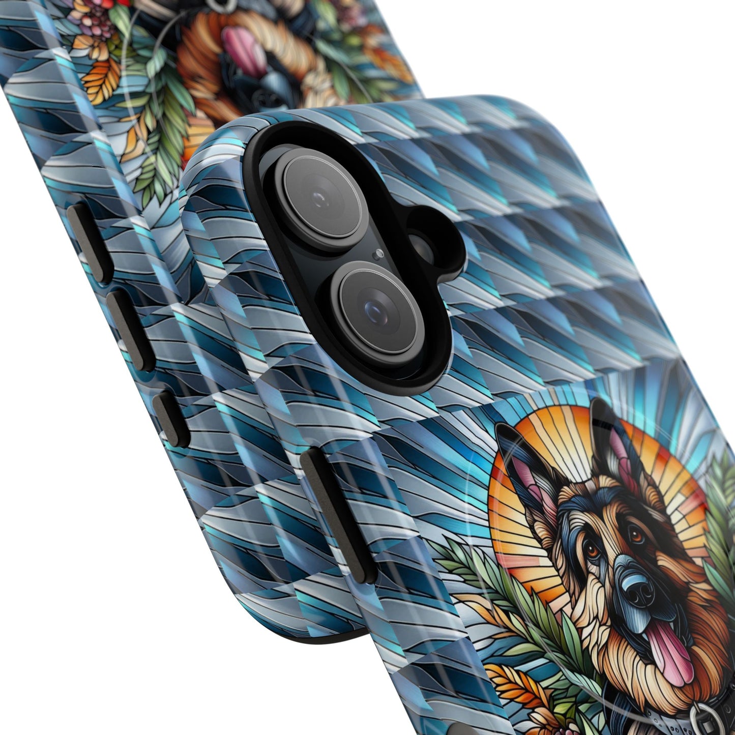 German Shepherd Stained Glass Tough Magnetic Cases