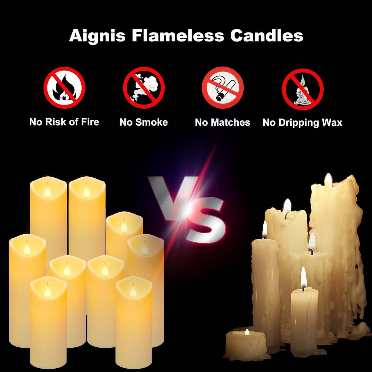 Flameless LED Candles with 10-Key Remote Timer, Indoor Battery Operated Electric Candles Heat Resistant for Home/Wedding/Holiday Exquisite Décor, Set of 2(D 2.2" X H 6")