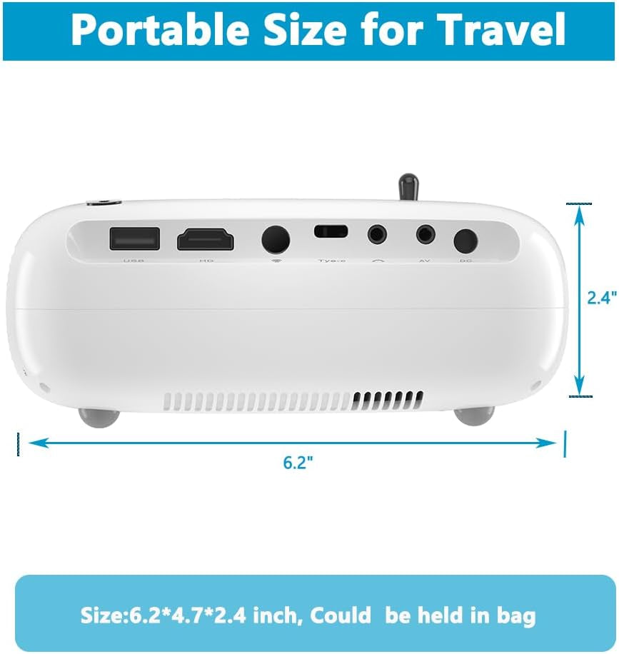 Mini Projector,  HD Projector Powerbanks Powered , 10000 Lumens Portable Projector with Tripod for Outdoor Travel Theater,Compatible with Android/Ios/Windows/Tv Stick/Hdmi/Usb