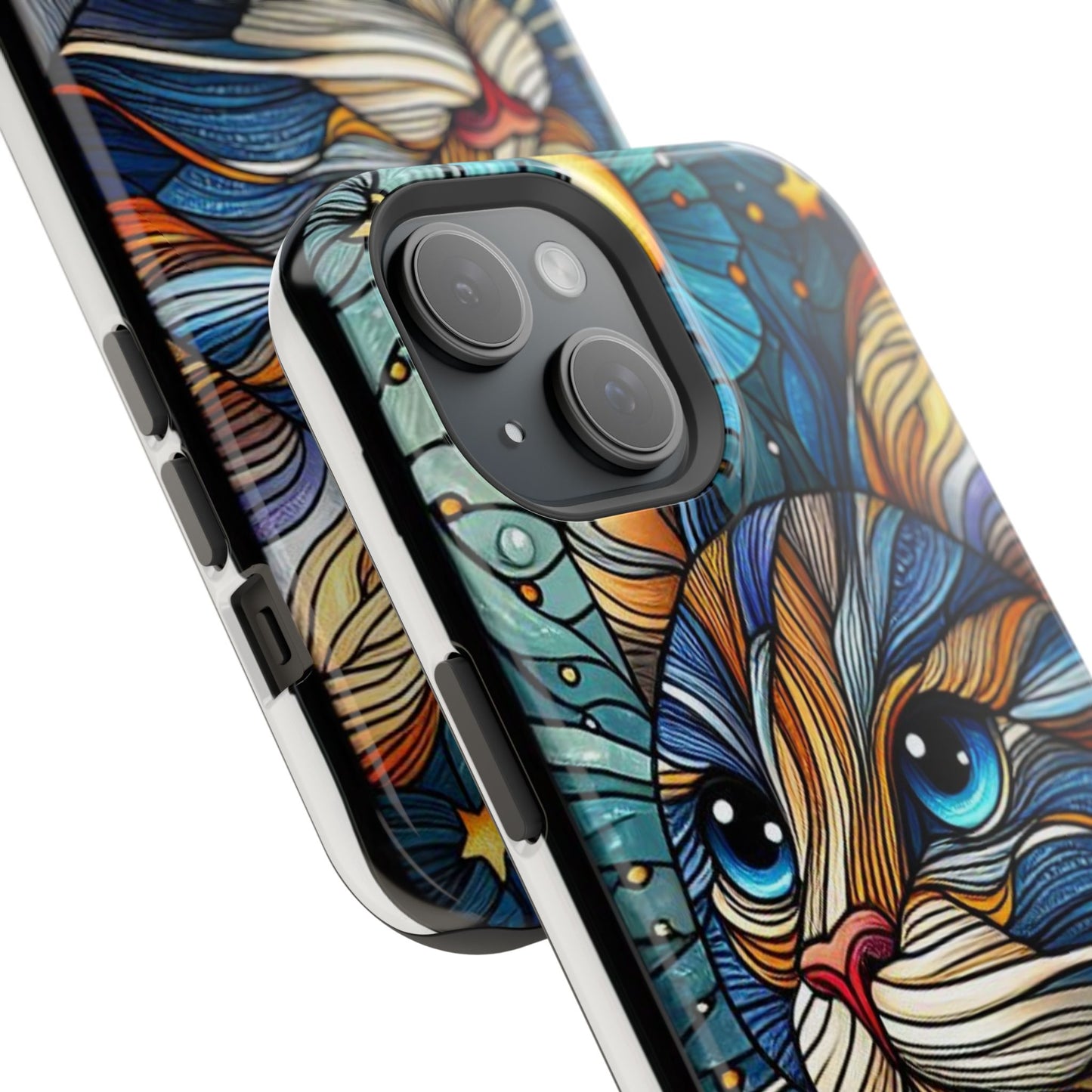 Cat-Stained Glass Magnetic Tough Cases