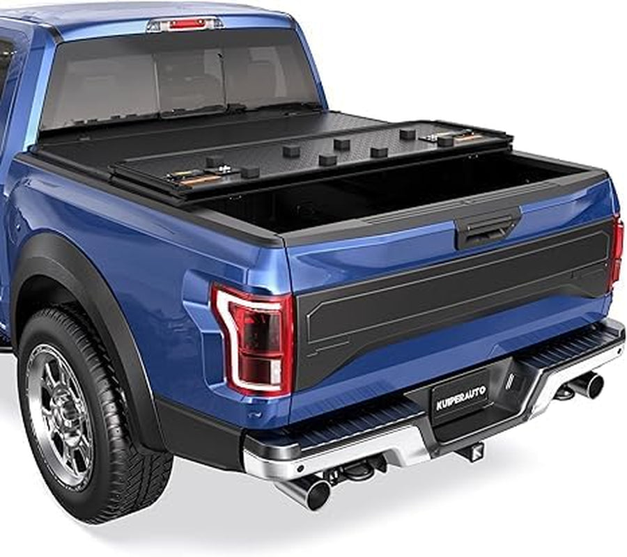 Tri 3-Flip 5.5 FT Soft Truck Bed Tonneau Cover Compatible with 2009-2014 Ford F150 F-150 Styleside (Excl Raptor Series) Truck Bed Cover