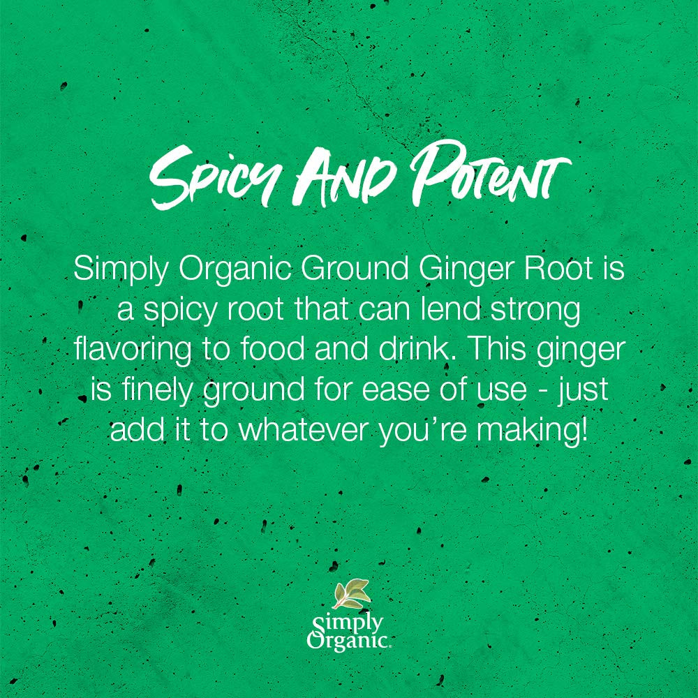 Ground Ginger Root, Certified Organic | 0.42 Oz | Pack of 6 | Zingiber Officinale Roscoe TLBH