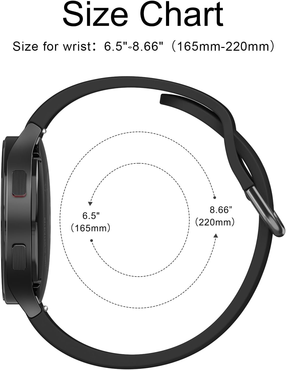 for Samsung Galaxy Watch 6 Band 40Mm 44Mm / Galaxy Watch 6 Classic Bands 43Mm 47Mm, 20Mm Soft Silicone No Gap Sport Band Adjustable Replacement Strap for Galaxy Watch 6 Band Women Men