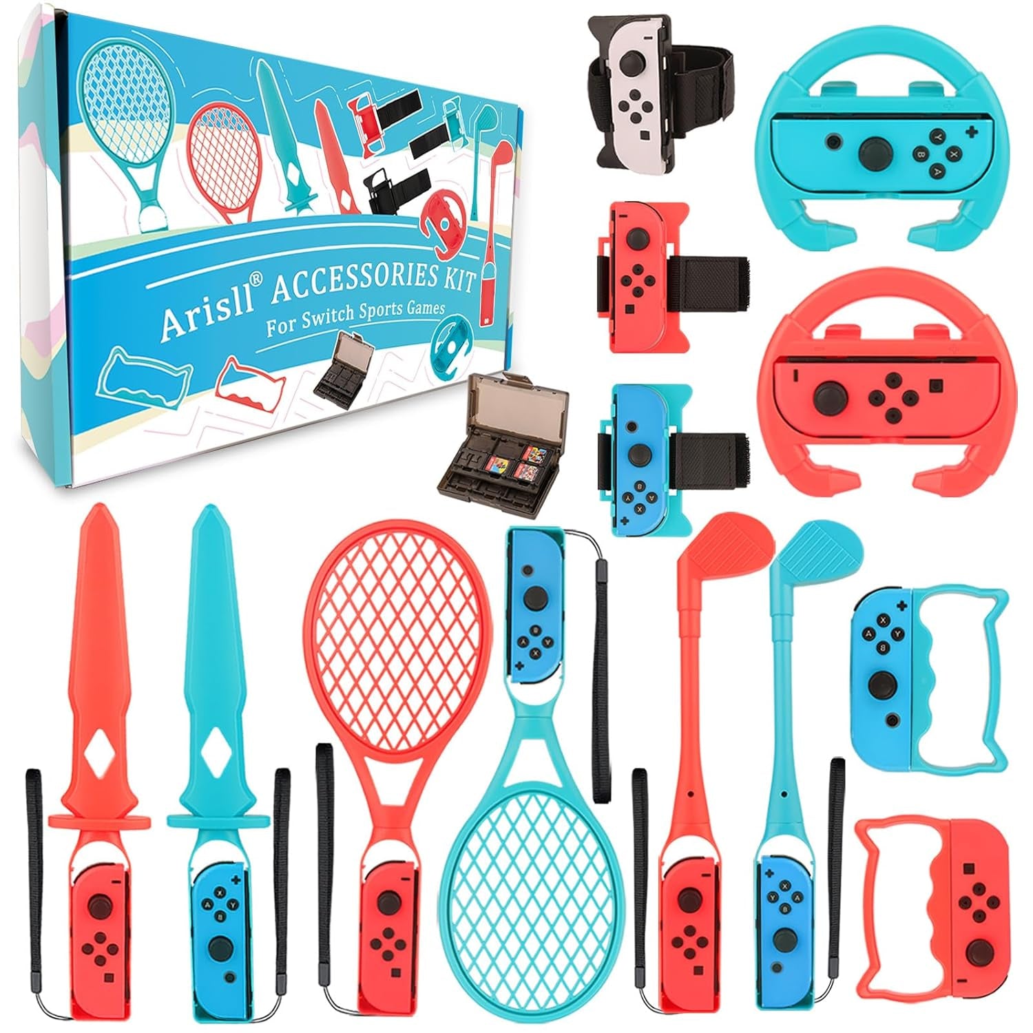 Switch Sports Accessories -  14 in 1 Switch Sports Accessories Kit for Nintendo Switch Sports,Family Accessories Bundle Kit Compatible with Switch/Switch OLED Sports Games
