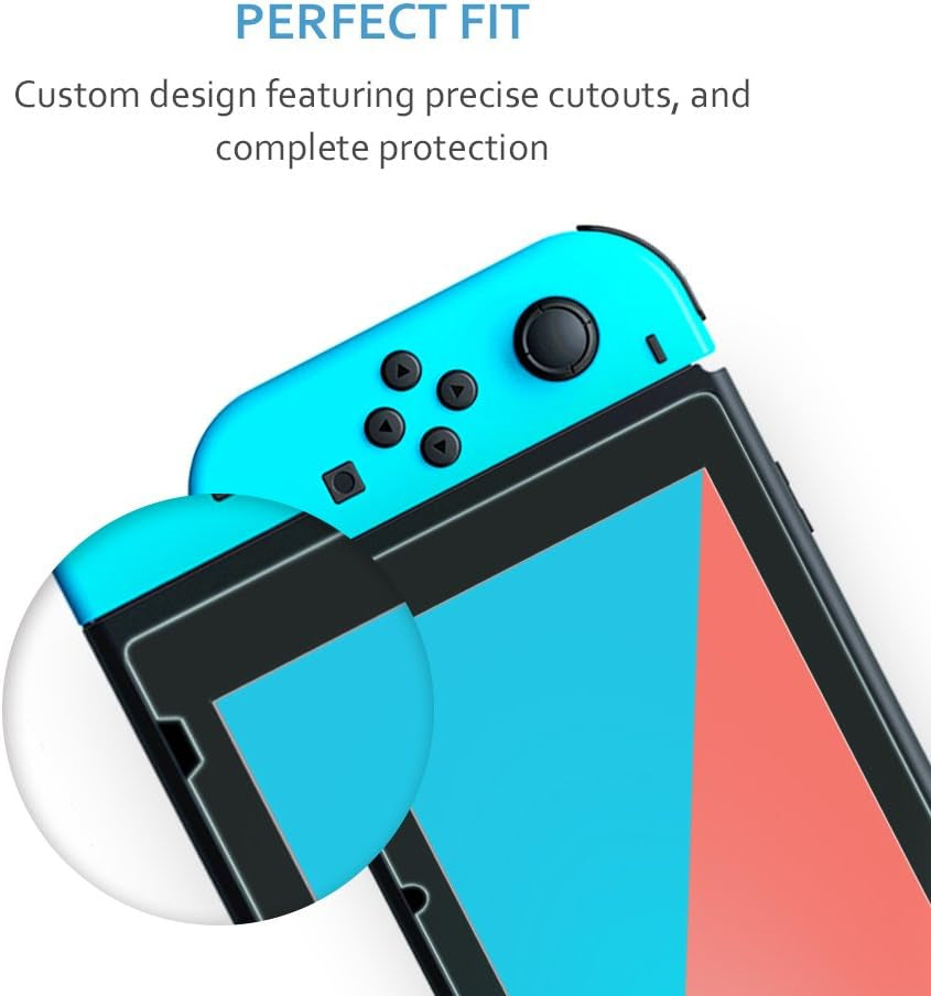 Nintendo Switch Screen Protector,  [Tempered Glass] [2-Piece] [Works While Docking] - 0.3Mm Thickness/Bubble Free/Ultra Clear/9H Hardness/Anti-Scratch/Shatterproof/Anti-Fingerprint (Clear)