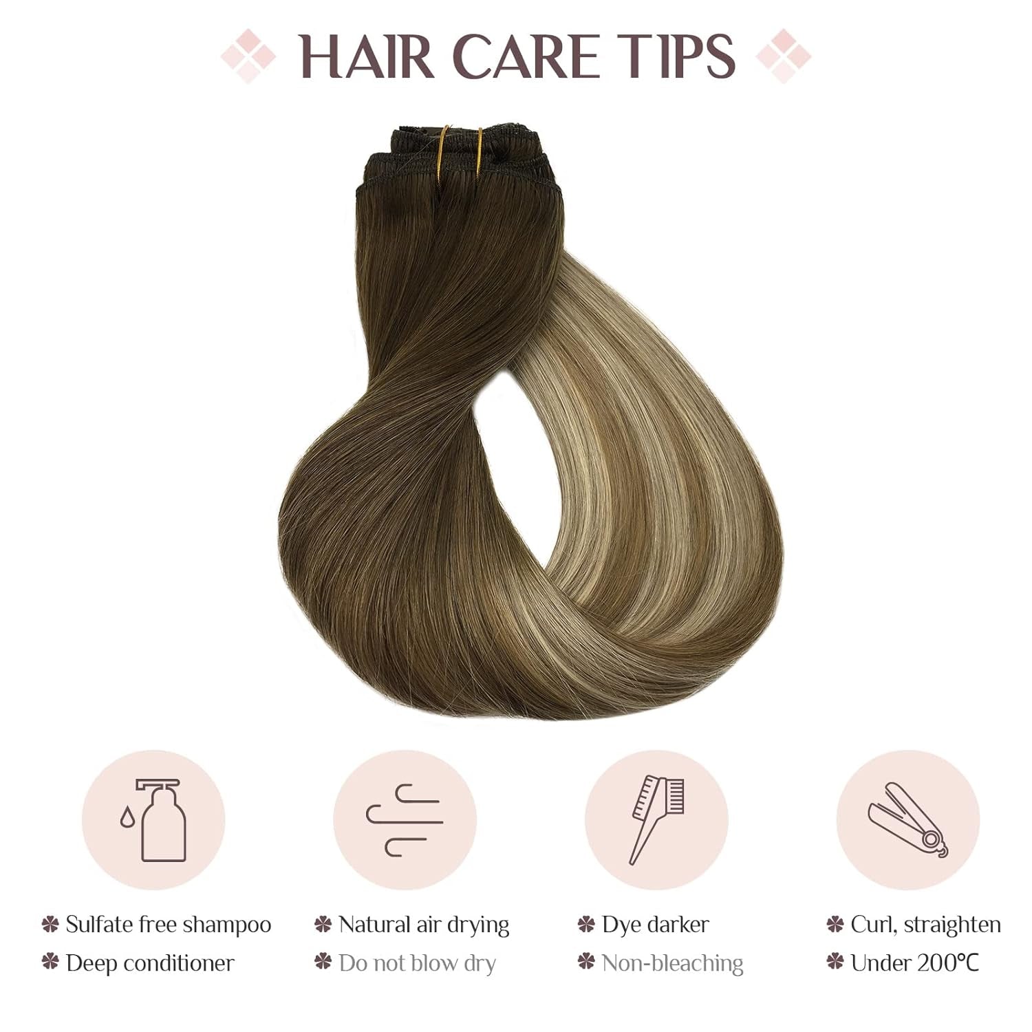 Clip in Hair Extensions Real Human Hair, 80G 7Pcs 12 Inch, Walnut Brown to Ash Brown and Bleach Blonde Hair Extensions, Clip in Human Hair Extensions Remy Natural Straight Hair for Woman