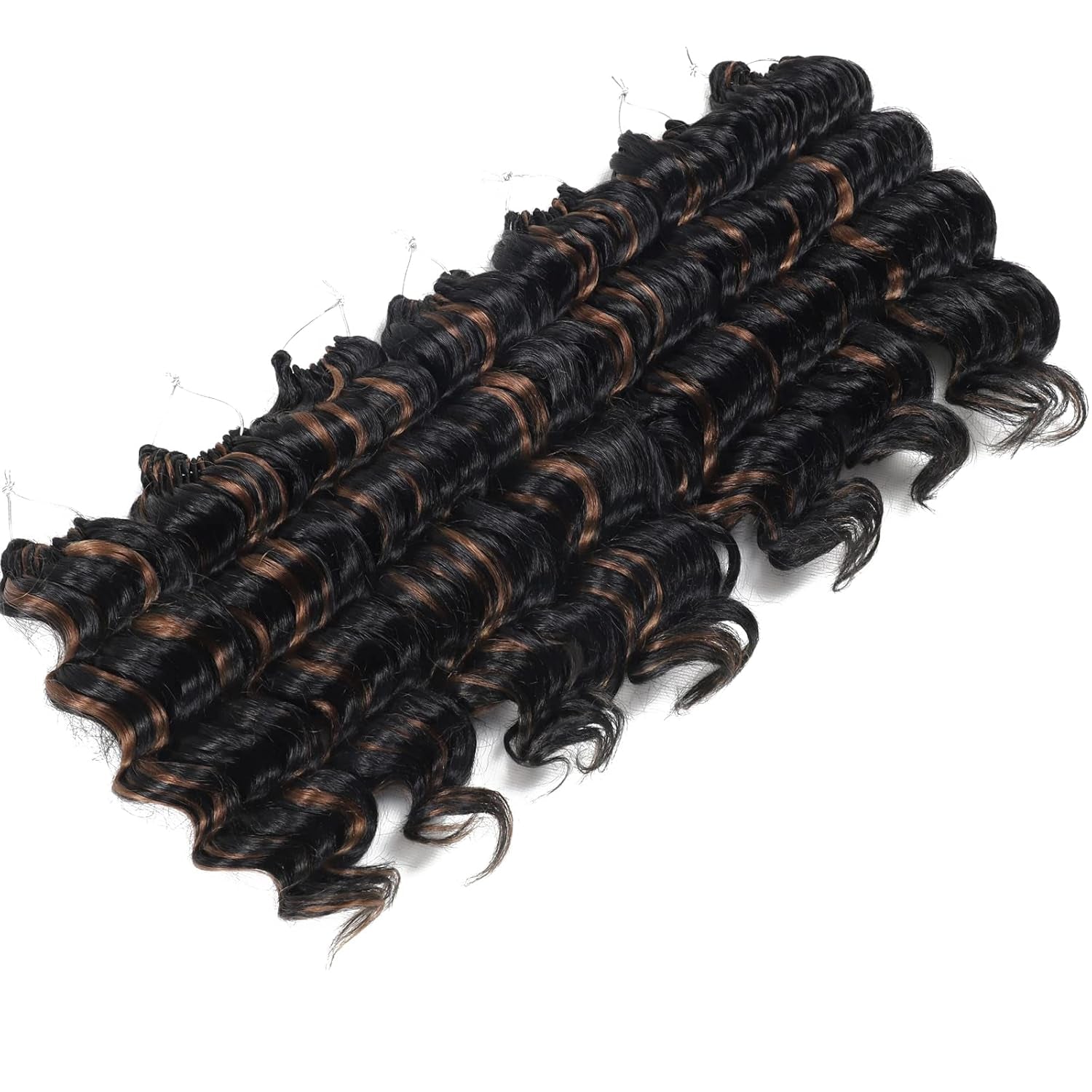 126 Strands Ocean Wave Crochet Hair Pre Looped 9 Inch 7 Packs Deep Wave Short Water Wave Wavy Crochet Hair Curly Braiding Hair Crochet Braids Hair Extensions for Women (9Inch (Pack of 7), 1BP30)