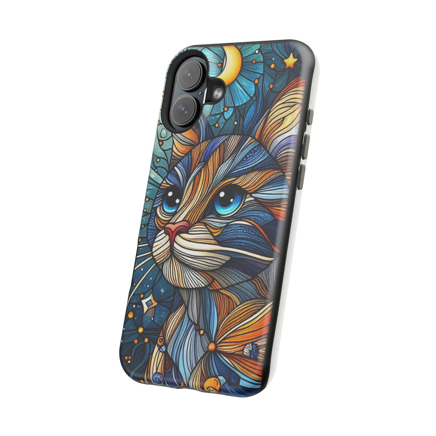 Cat-Stained Glass Magnetic Tough Cases