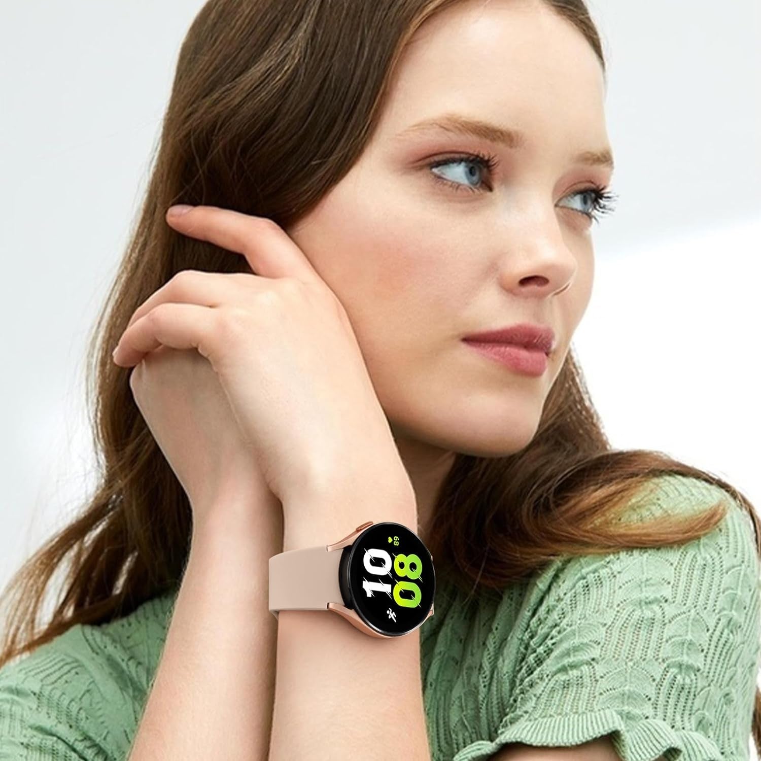 No Gap Bands Only Compatible with Samsung Galaxy Watch 7 FE 6 5 4 Band 40Mm 44M/Watch 6 Classic Band 43Mm 47Mm/Watch 4 Classic Band 42Mm 46Mm/Galaxy Watch 5 Pro Band 45Mm, 20Mm Soft Silicone Sport Bands for Women & Men