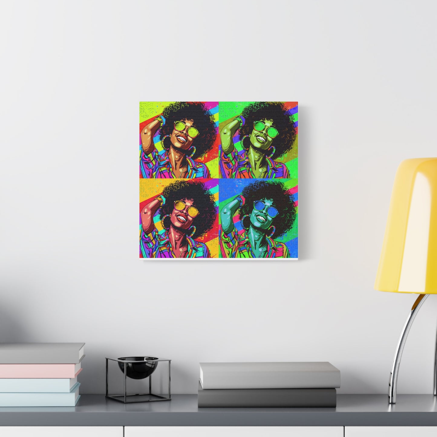 BLACK BEAUTY COLORFULL ANDY WARHOL STYLE Matte Canvas, Stretched, 1.25"