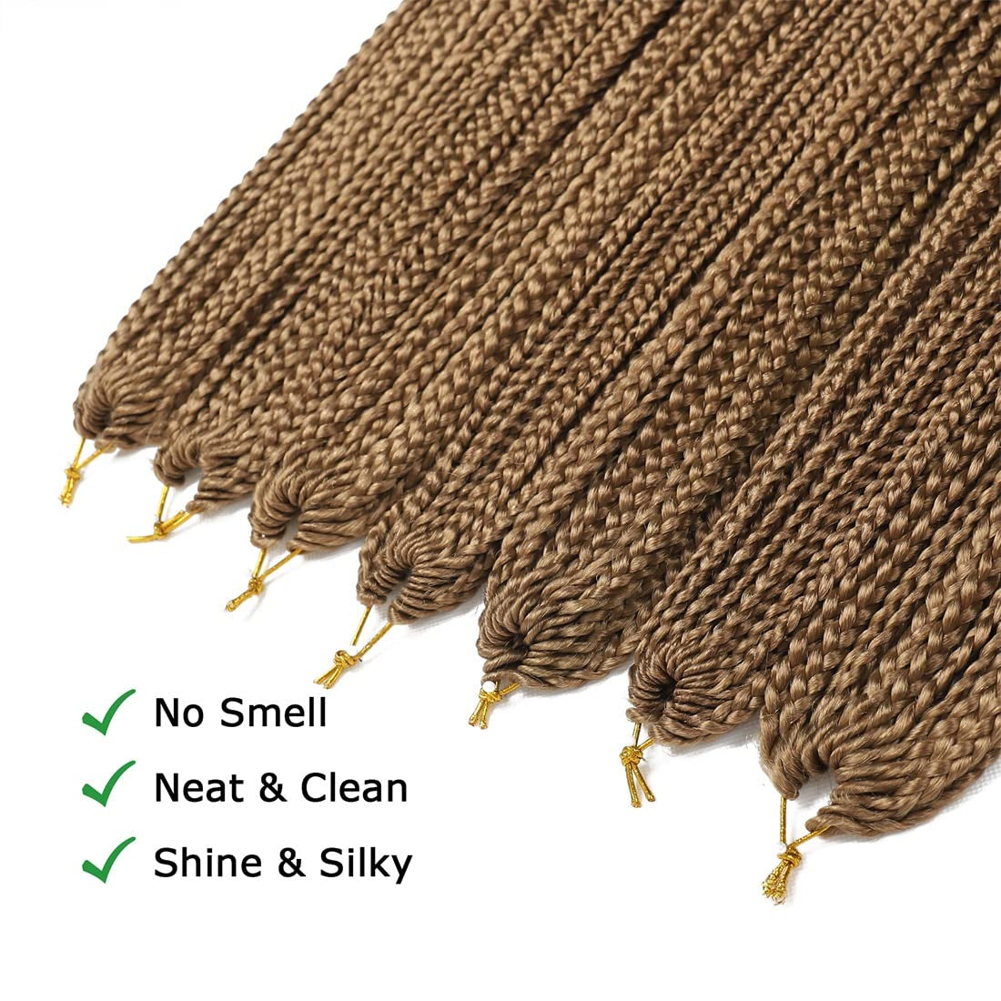 Crochet Box Braids Hair Pre Looped Goddess Box Braids Crochet Braiding Hair 7 Packs Crochet Box Braids 3X Box Braids Crochet Hair (18 Inch, #27)