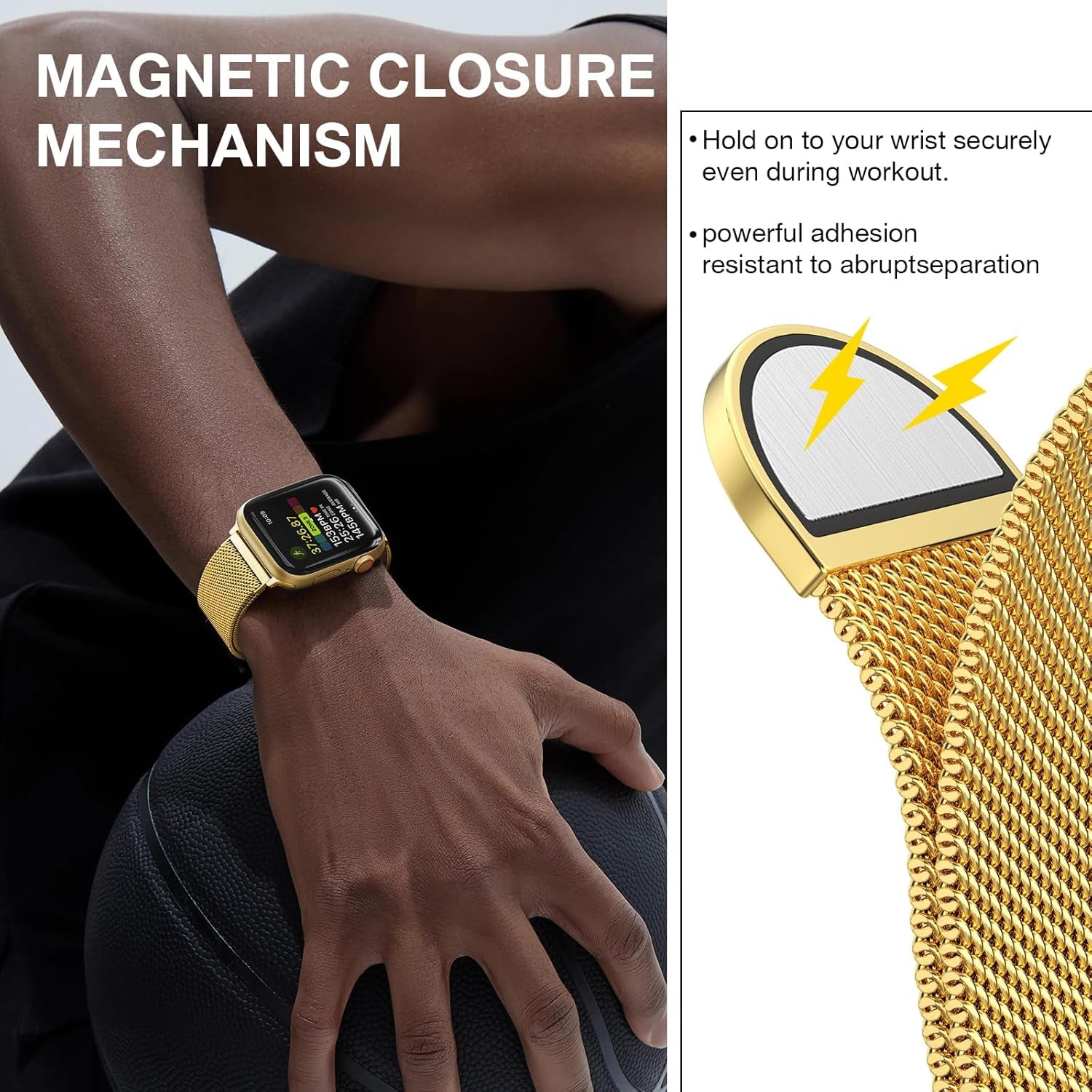 Stainless Steel Milanese Loop Compatible with Apple Watch Band 38Mm 40Mm 41Mm 42Mm 44Mm 45Mm 49Mm Men and Women, Mesh Loop Magnetic Clasp Replacement for Iwatch Bands Ultra Series 9 8 7 SE 6 5 4 3 2 1
