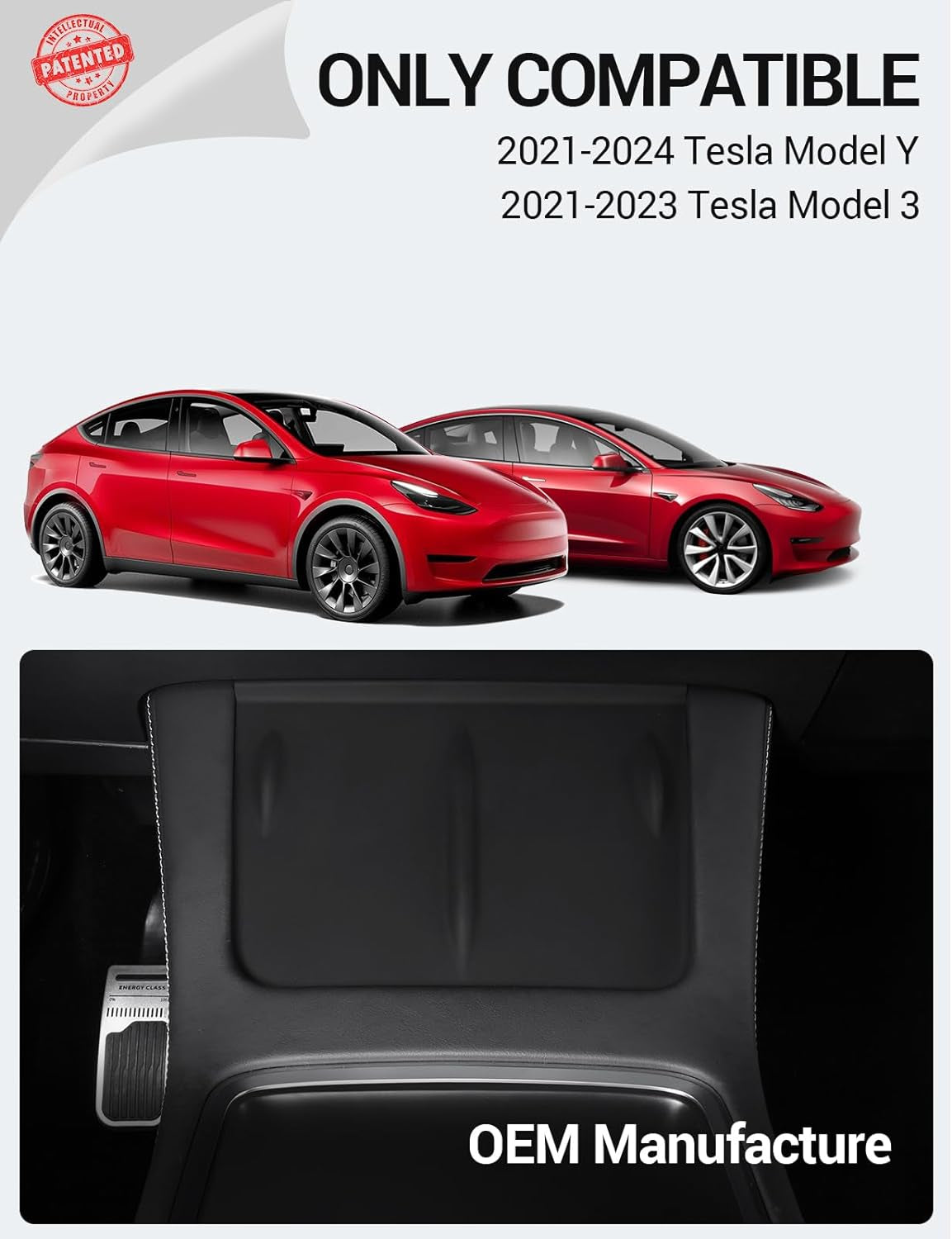 2024 Upgrade Tesla Model Y Model 3 Center Console Wireless Charger Mat Silicone Cover Wireless Charging Phone Pad for Tesla Interior Accessories (Not Suitable for 2024 Model 3)