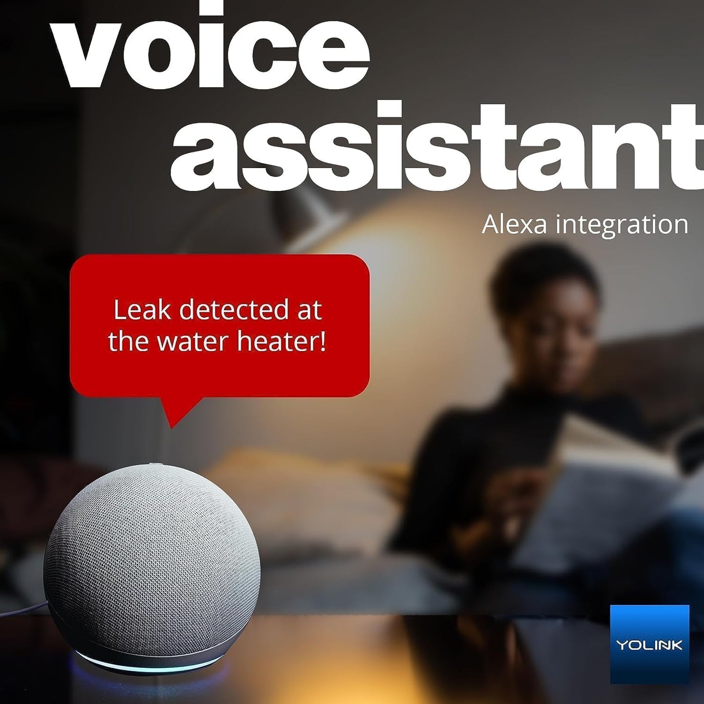 Smart Home Starter Kit: Speakerhub & Water Leak Sensor 4 with 105Db Audio Alarm 3-Pack, Sms/Text, Email & Push Notifications, Freeze Warning, Lora up to 1/4 Mile Open-Air Range, W/Alexa, IFTTT