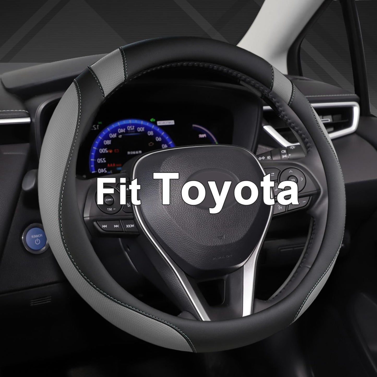 Customized Auto Car Steering Wheel Cover for Toyota (Black)