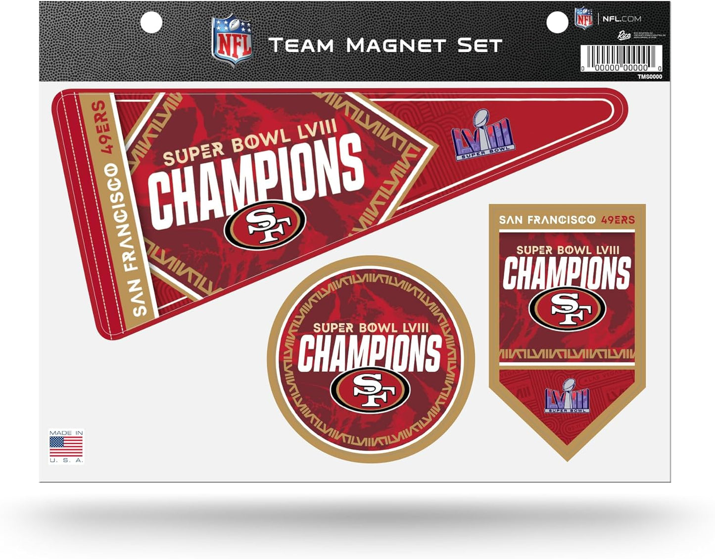 NFL Football Kansas City Chiefs 2024 Super Bowl LVIII Champions Team Magnet Set 8.5" X 11" - Home Décor - Regrigerator, Office, Kitchen