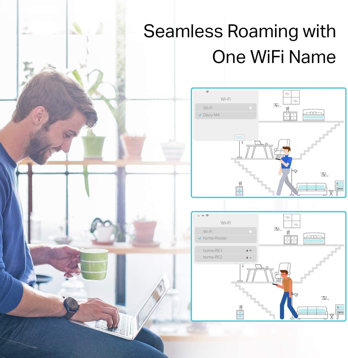 Deco Whole Home Mesh Wifi System (Deco S4) – up to 2,000 Sq.Ft. Coverage, AC1900 Wifi Router/Extender Replacement, Gigabit Ports, 1-Pack