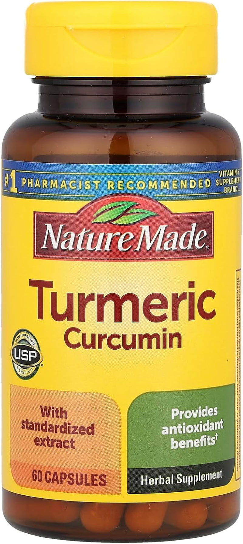 Turmeric 500 Mg Capsules, 60 Count for Antioxidant Support TLBH