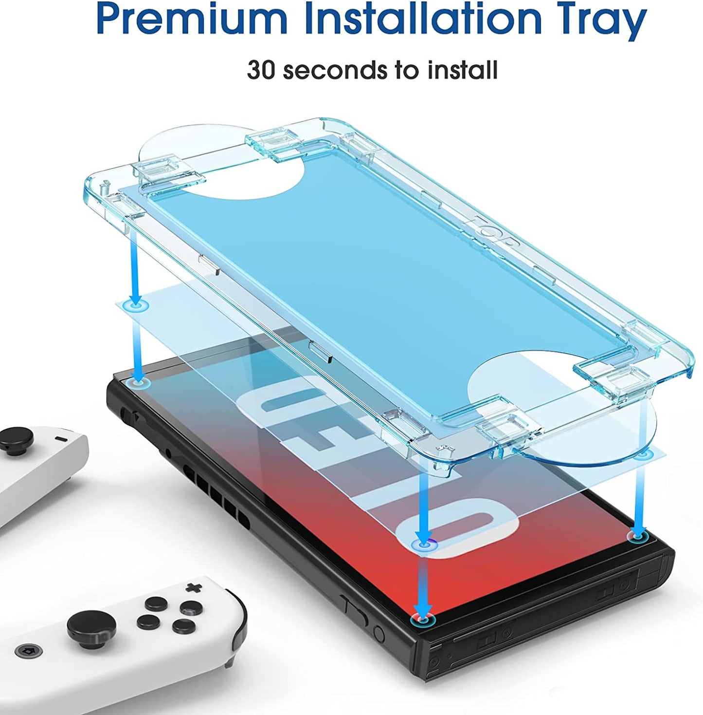 Auto-Alignment Onetouch for Nintendo Switch OLED 7.0" 2021 Screen Protector, Tempered Glass, 30 Seconds Installation, Bubble Free, Anti-Scratch, Touch Sensitive, Ultra-Clear [2 Pack]