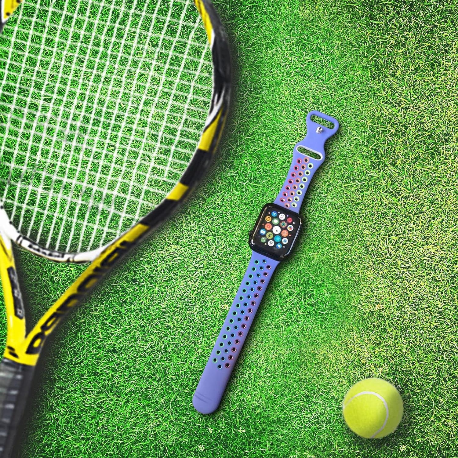Rainbow Sport Silicone Bands Compatible with Apple Watch Band 45Mm 44Mm 42Mm 41Mm 40Mm 38Mm 49Mm for Women Men Soft Breathable Strap Replacement Wristbands for Iwatch SE Series 9 8 7 6 5 4 3 2 1
