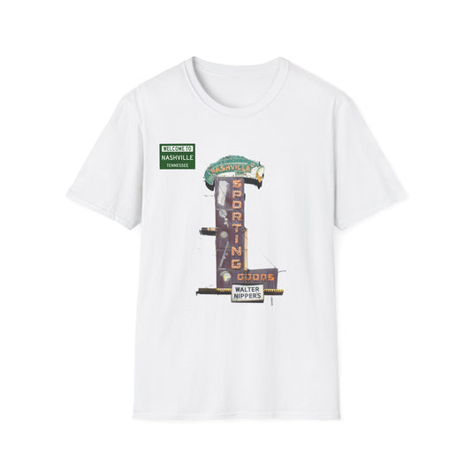 RETRO VINTAGE Nashville Sporting Goods [gone] Nashville, TN Unisex Softstyle T-Shirt