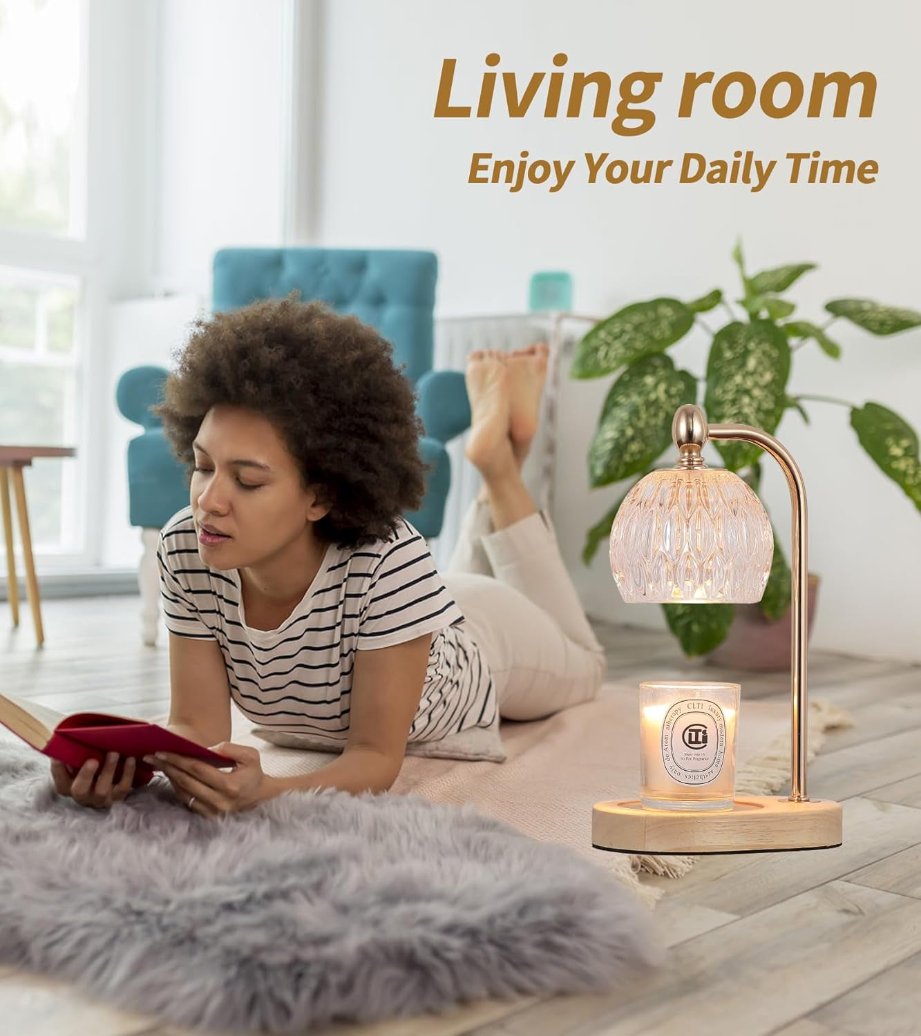 Candle Warming Light,Fragrance Electric Melt Wax Warmer Candle Lamp Timer and Dimmer House Warming Bedroom Decor with 2 Bulbs for Women Gifts Candle Jars Living Room