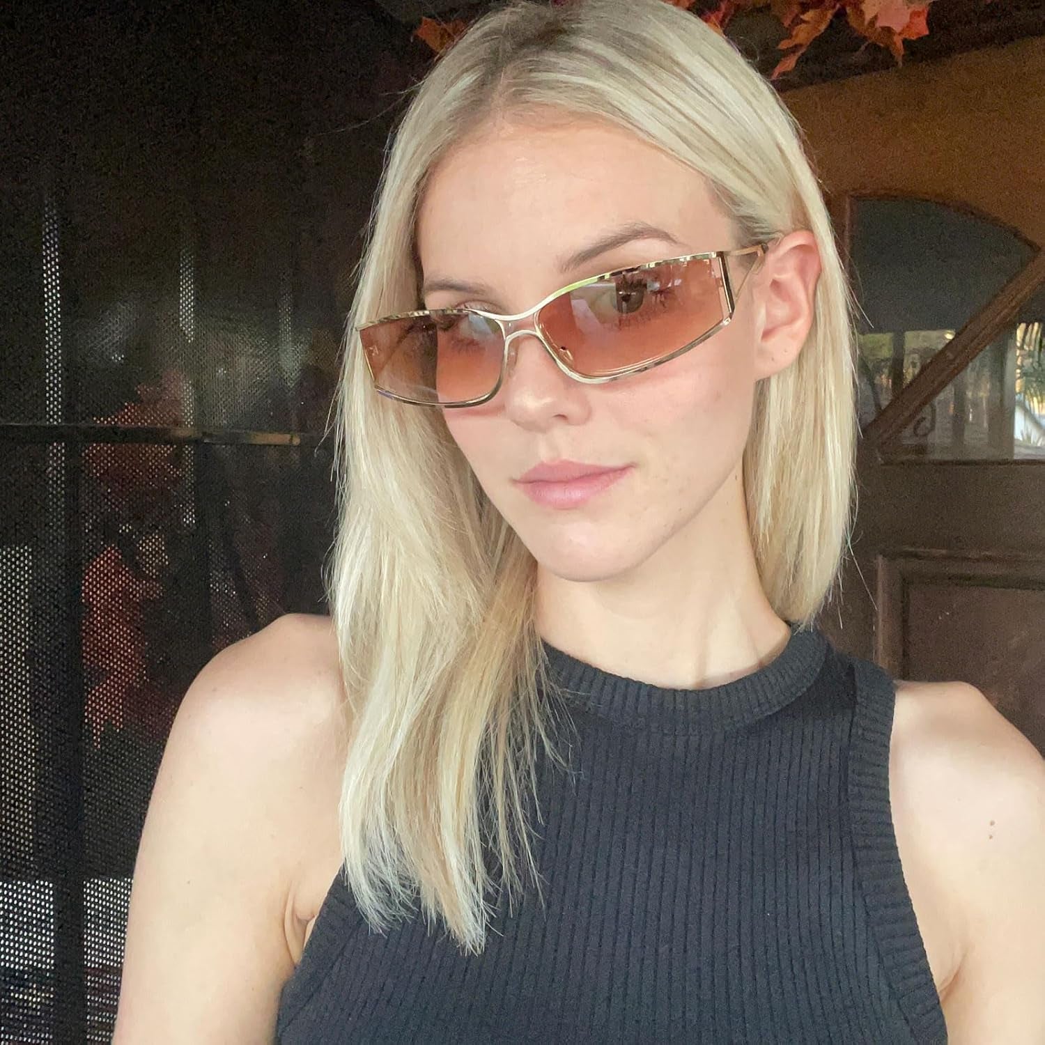 Y2K Sunglasses for Women,Fashion Metal Y2K Glasses,Trendy 2000S Sunglasses Aesthetics Y2K Accessories for Women