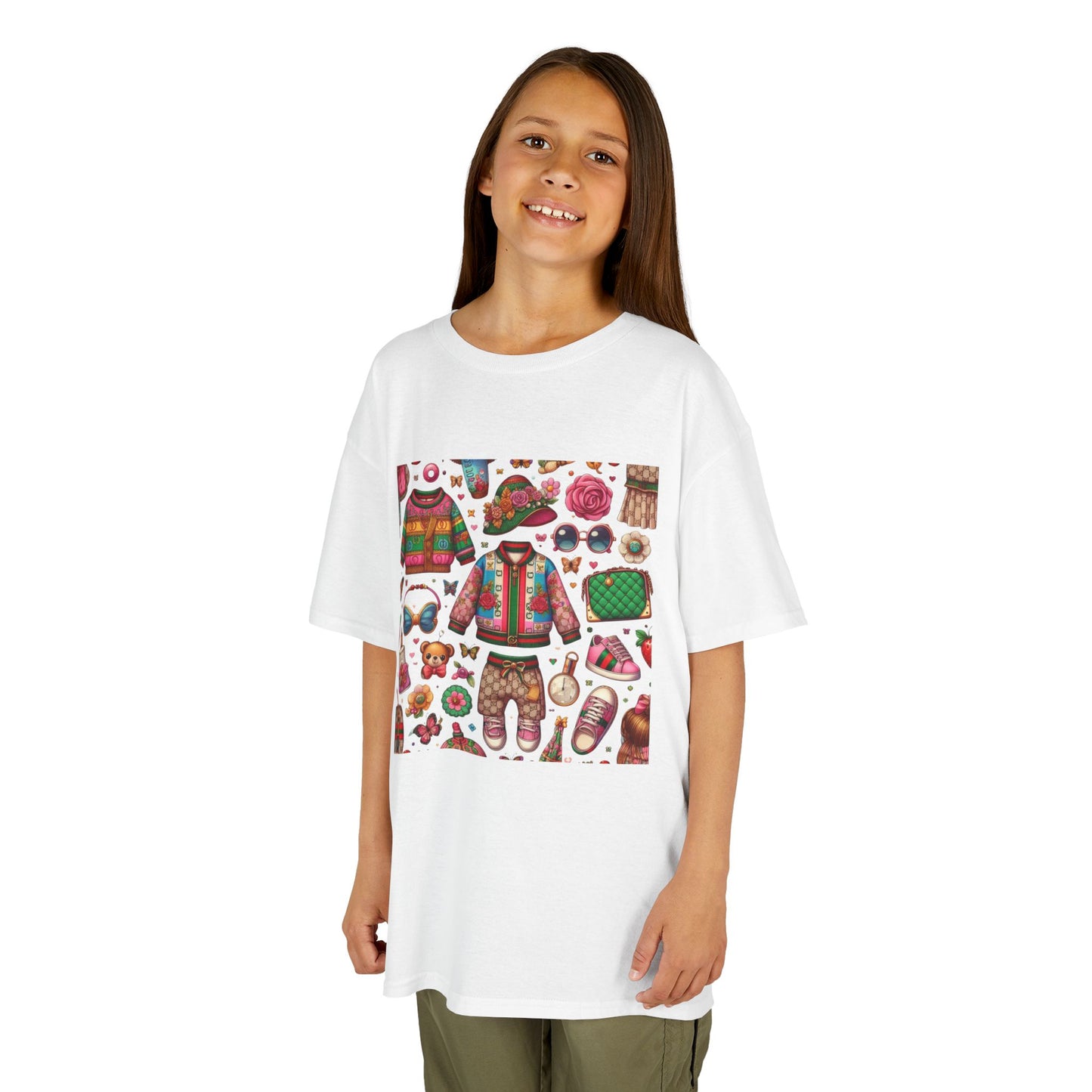 Whimsical Gucci-Inspired Kids' Tee with Fun Patterns for Playful Days