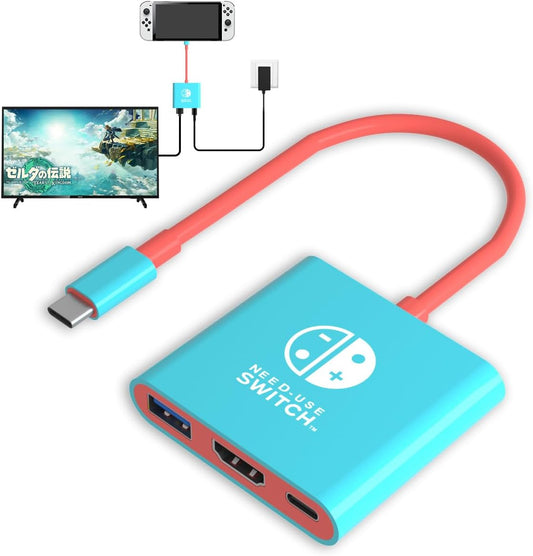 Switch Dock for Nintendo Switch Docking Station, Portable Switch TV Dock Adapter Compatible Nintendo Switch/Oled/Steam Deck Support Switch TV Mode with HDMI2.0, Replacement Travel Dock for Switch