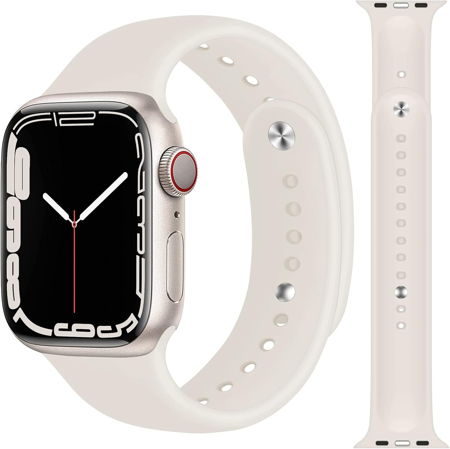 Sport Bands for Apple Watch Band 40Mm 44Mm 45Mm 49Mm 41Mm 38Mm 42Mm Women/Men,Soft Silicone Strap for Apple Watch Series 9,Ultra 2,8,Ultra,Se,7 6 5 4 3,Correa Iwatch Bands Wristband